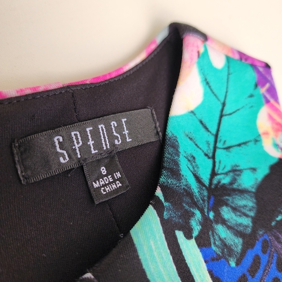 Spence Women's Floral Boho Sleeveless Floral Tropical Dress Stretch Zip Back 8 - Picture 9 of 11